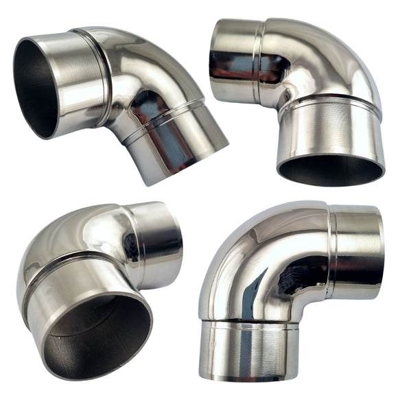 Stainless Steel 90° Radiused Rail Fitting. Australia wide shipping. Shop: chain.com.au