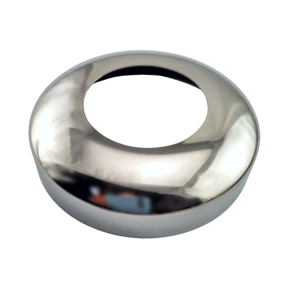 Stainless Steel Round Base Plate Cover Rail Fitting. Fits 50.8mm or 2-inch pipe. Australia wide shipping. Shop: chain.com.au