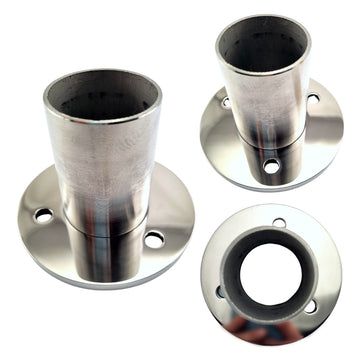 Stainless Steel 90° Rail Base Round Rail Fitting. Fits 50.8mm or 2-inch pipe. Australia wide shipping. Shop: chain.com.au