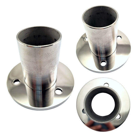 Stainless Steel 90° Rail Base Round Rail Fitting. Fits 50.8mm or 2-inch pipe. Australia wide shipping. Shop: chain.com.au