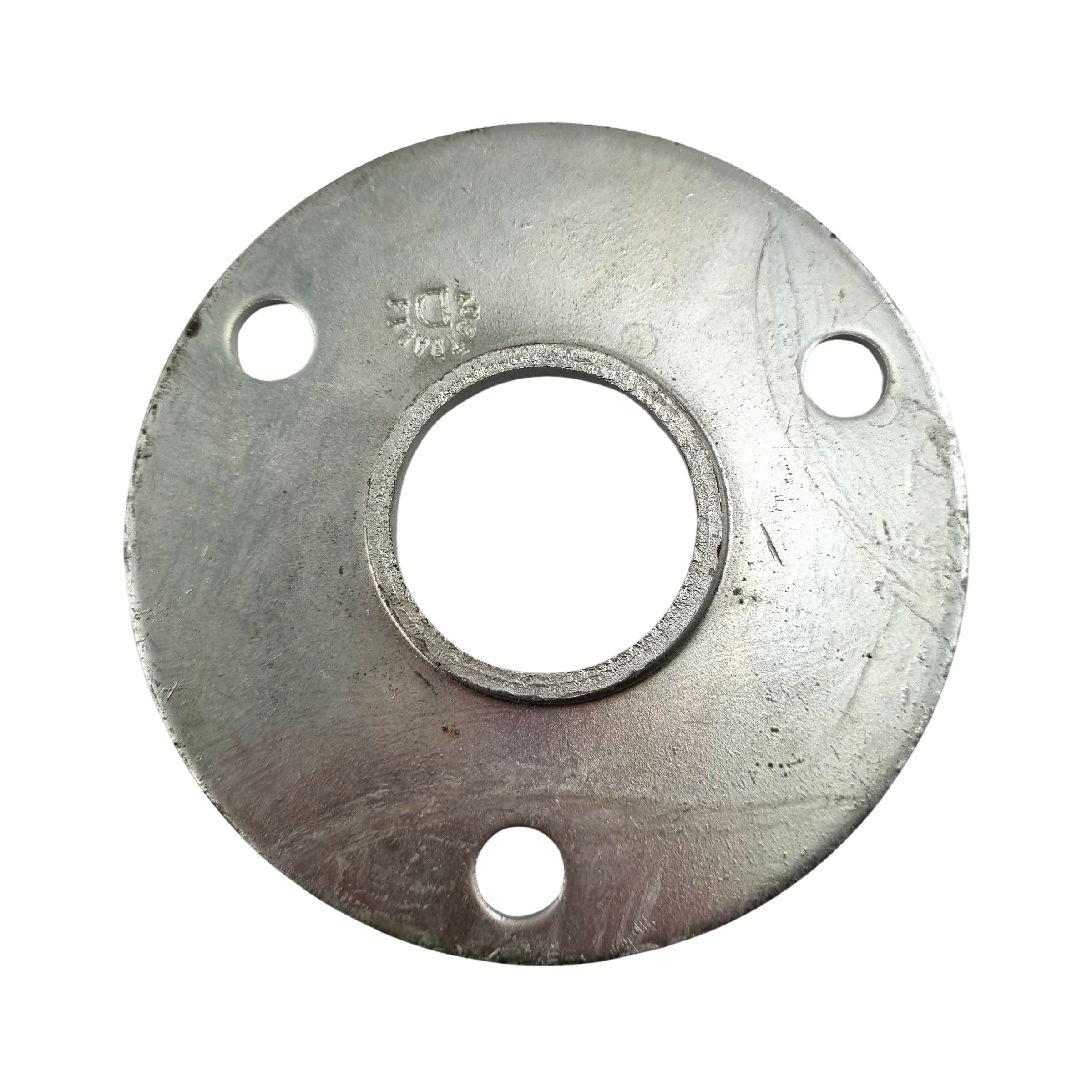 Round Flange - Galvanised. Australian made. Shop fence & gate fittings online chain.com.au. Australia wide shipping.
