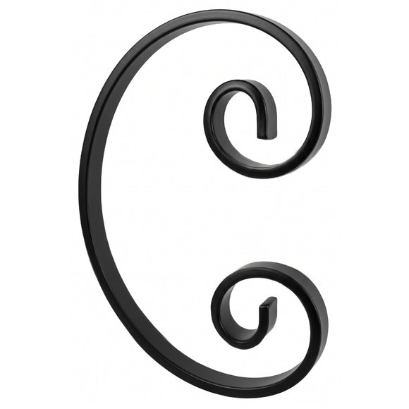 Black and zinc steel scrolls in style: DHP04-04. Wrought iron fencing components. Australia.