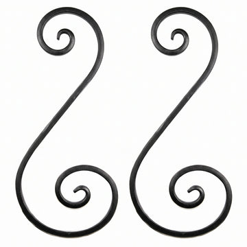 Black and zinc steel scrolls in style: DHPS4. Wrought iron fencing components. Australia.