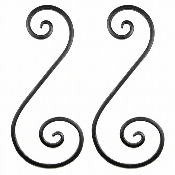 Black and zinc steel scrolls in style: DHPS4. Wrought iron fencing components. Australia.