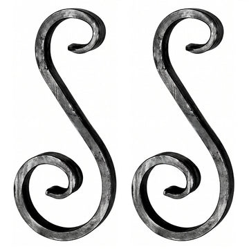 Black and zinc steel scrolls in style: DHPS5. Wrought iron fencing components. Australia.