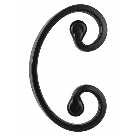 Black and zinc steel scrolls in style: DHPS7. Wrought iron fencing components. Australia.