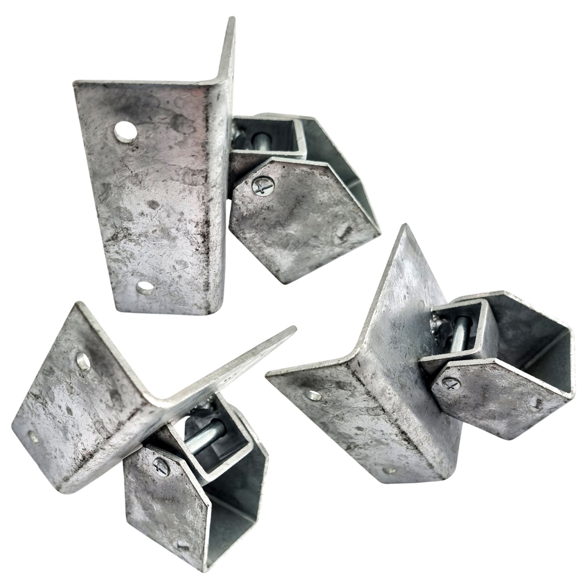 Adjustable Security Rail Bracket, Galvanised. Size: 40x40mm, code: CUSMS. Australian Made. Brand: Downee. Shop Tubular Fencing and Brackets online chain.com.au. Australia wide shipping.