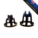 Black slab on ground plastic bar chairs. Size: 25/40. Australian made.