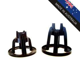 Black slab on ground plastic bar chairs. Size: 25/40. Australian made.