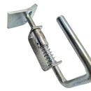 Slam Catch Striker Plate. Product code: SPZ. Zinc Plated Bright. Australian Made. Brand: Downee. Shop Rural Stockyard Hardware, Catches and Latches online chain.com.au. Australia wide shipping.