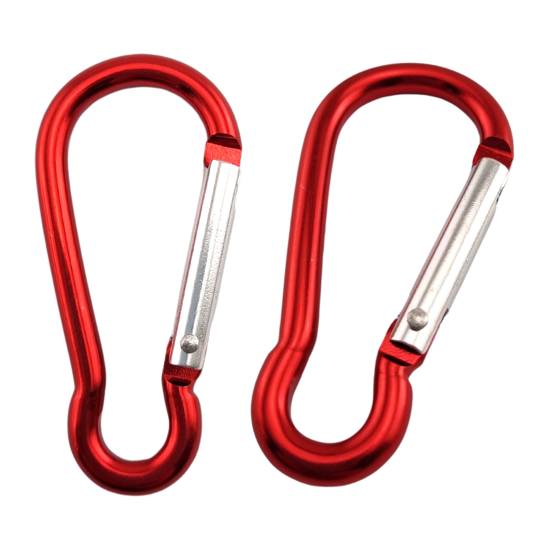 Aluminium snap hooks Carabiner in red, sizes: 5mm, 6mm, 8mm, untested. Australia wide shipping.