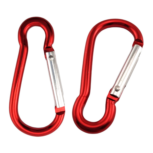 Aluminium snap hooks Carabiner in red, sizes: 5mm, 6mm, 8mm, untested. Australia wide shipping.