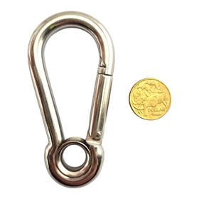 10mm Snap Hook with Eye in Stainless Steel. Australia wide shipping.