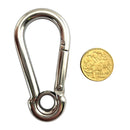 8mm Snap Hook with Eye in Stainless Steel. Australia wide shipping.