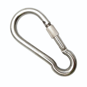 Stainless steel snap hooks with locking screw gate (carabiner). Australia wide shipping. Shop chain.com.au