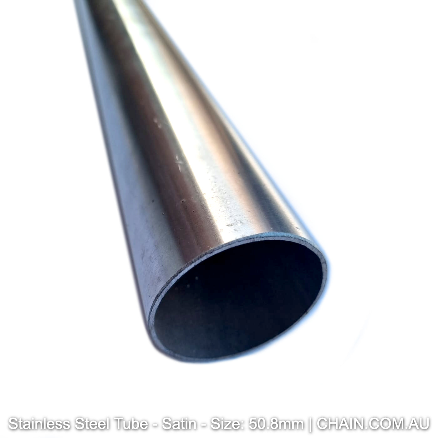 Stainless steel tube in a satin finish. Size: 50.8mm outside diameter. Thickness: 1.6mm. Material: Type 316 or 304 Stainless Steel. Australia wide shipping & Melbourne pick up.