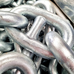 Stud Link Chain in Galvanised and Plain Steel. Sizes: 32mm, 36mm, 40mm. Extra large chain. Australia.