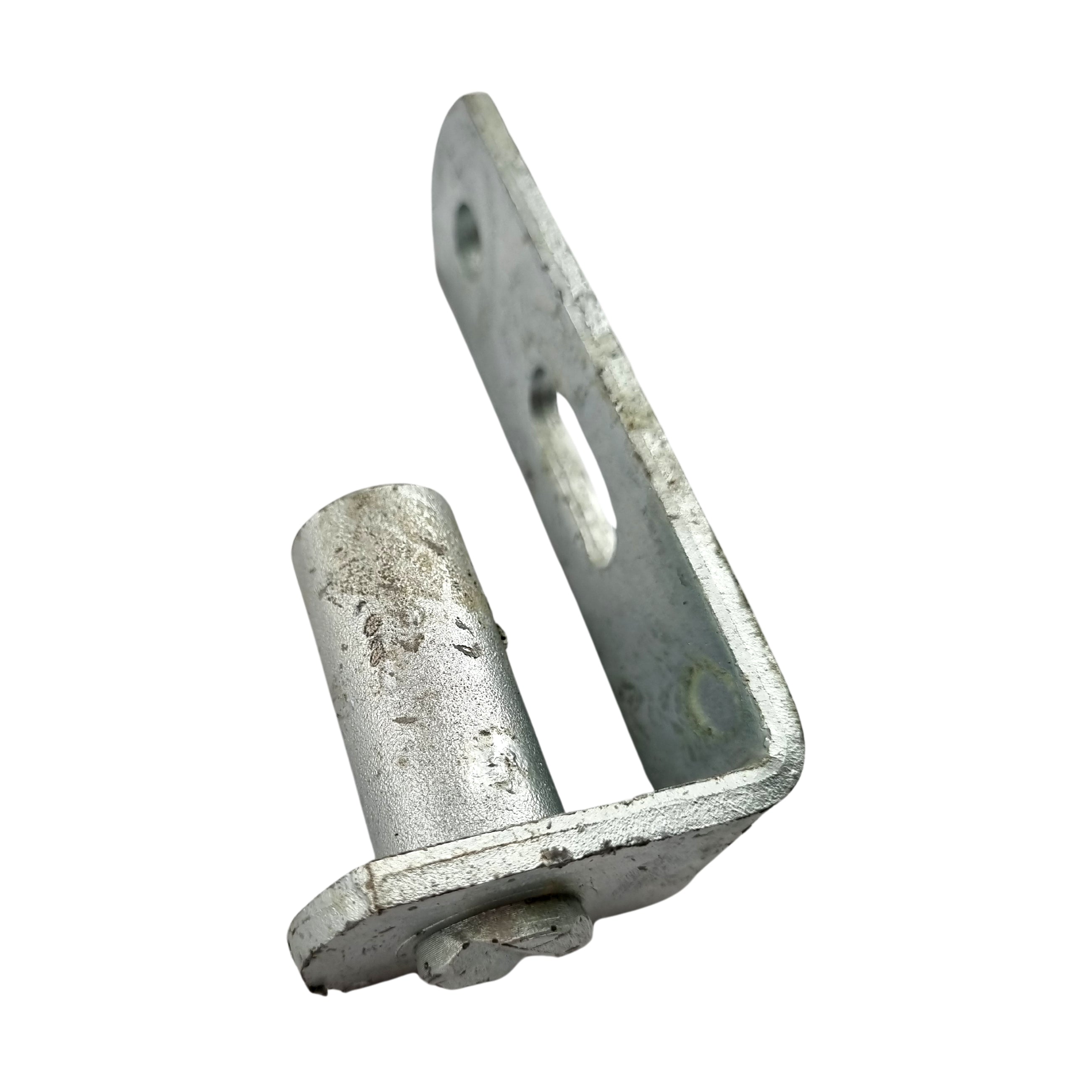Timber Post Gudgeon - Long Plate - Steel Pin - Galvanised. Code: LPG27. Size: 25NB. Australian made. Shop fence and gate fittings online. Chain.com.au. Australia wide shipping.
