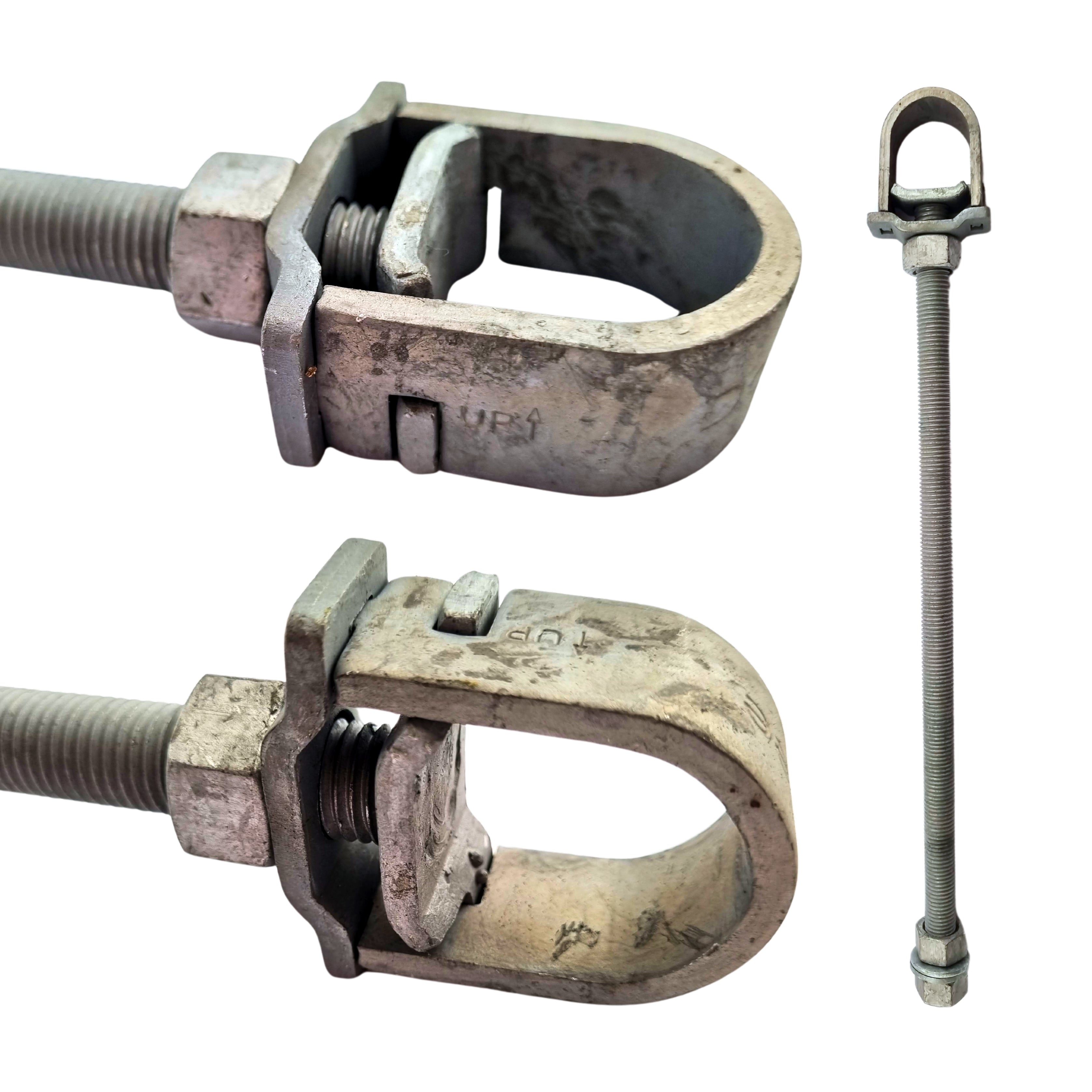 Timber Post Strap - Bolt Thru - Type A - Galvanised. Code: S7C & S8C. Australian Made. Fence & Gate Fittings. Shop online chain.com.au. Australia wide shipping.
