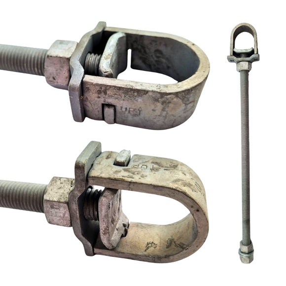 Timber Post Strap - Bolt Thru - Type A - Galvanised. Codes: S7C & S8C. Brand: Downee. Australian Made. Fence & Gate Fittings. Shop online chain.com.au. Australia wide shipping.