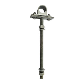 Timber Post Strap - Bolt Thru - Type B - Galvanised. Codes: KQS2S & KQS1S . Size: 32NB. Australian Made. Brand: Downee. Fence & Gate Fittings. Shop online chain.com.au. Australia wide shipping.