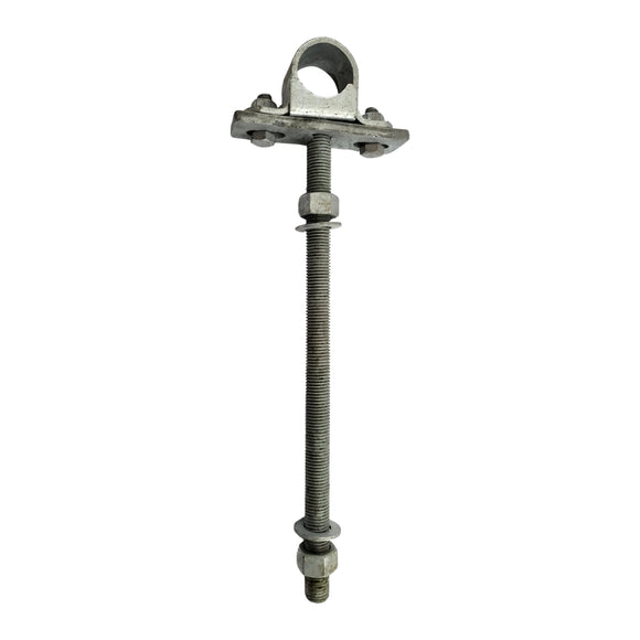 Timber Post Strap - Bolt Thru - Type B - Galvanised. Codes: KQS2S & KQS1S . Size: 32NB. Australian Made. Brand: Downee. Fence & Gate Fittings. Shop online chain.com.au. Australia wide shipping.