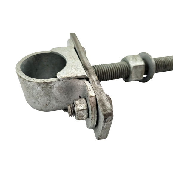 Timber Post Strap - Bolt Thru - Type B - Galvanised. Codes: KQS2S & KQS1S . Size: 32NB. Australian Made. Brand: Downee. Fence & Gate Fittings. Shop online chain.com.au. Australia wide shipping.