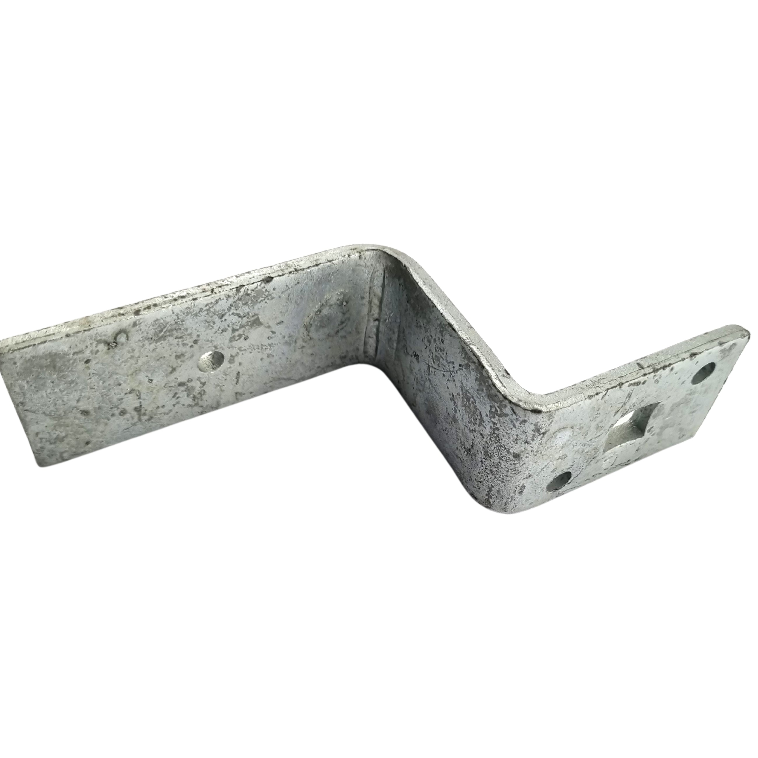 Timber Rail Holder Bracket, Galvanised. Code: RHB7553P. Size: 75x53mm. Australian Made. Brand: Downee. Shop Tubular Fencing and Brackets online chain.com.au. Australia wide shipping.