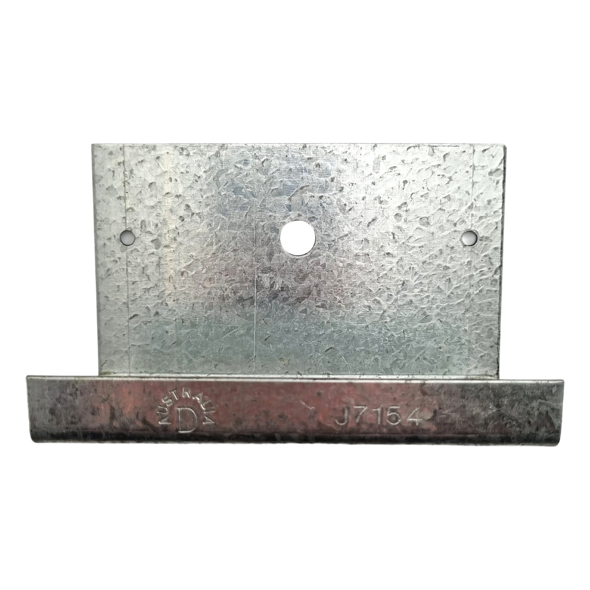 Timber Rail Joiner Bracket in Galvabond. Code: J7154. Size: 120x7x54mm. Australian Made. Brand: Downee. Shop Tubular Fencing and Brackets online chain.com.au. Australia wide shipping.