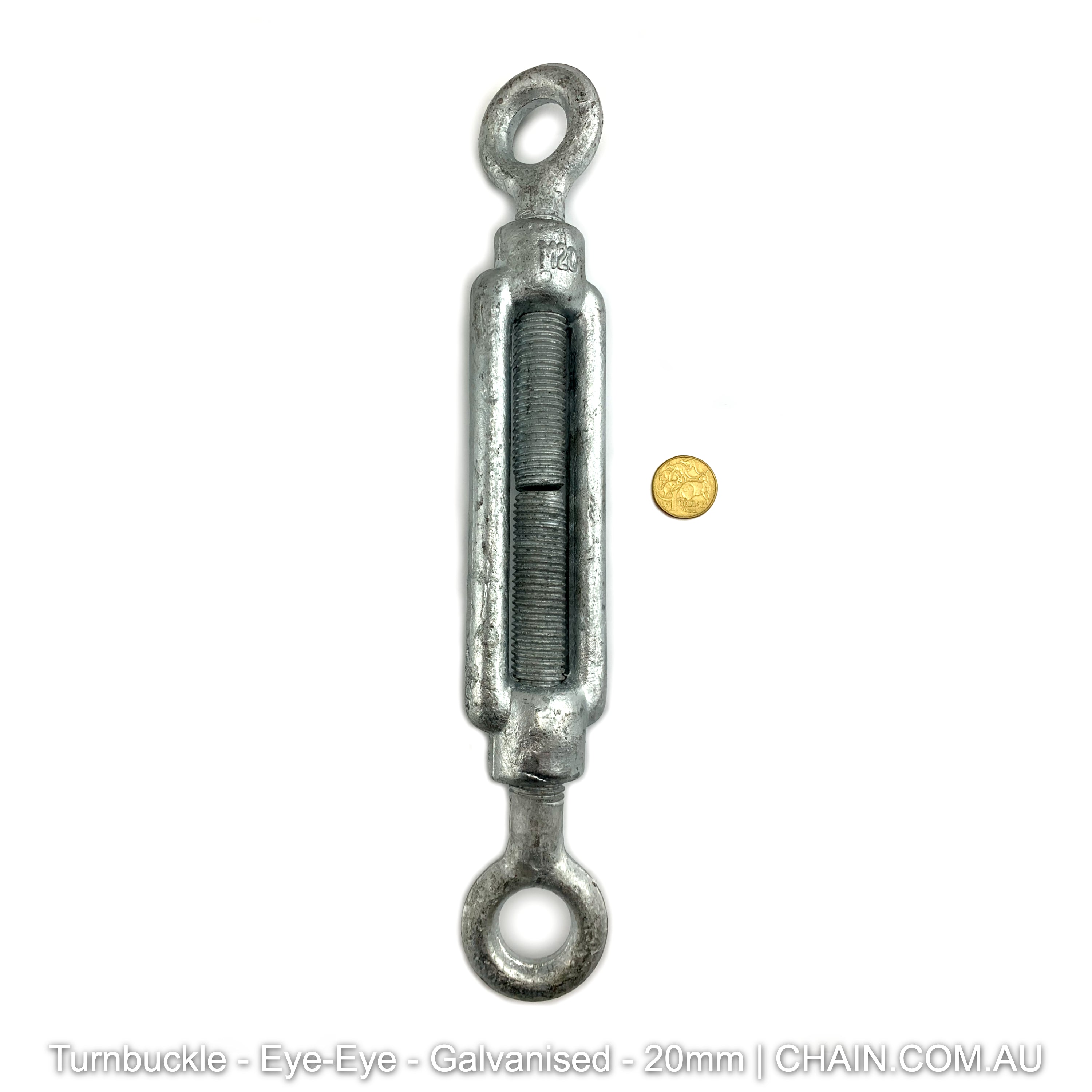 20mm Eye-Eye Turnbuckle Galvanised. Shop hardware online chain.com.au. Australia wide delivery & Melbourne click & collect.