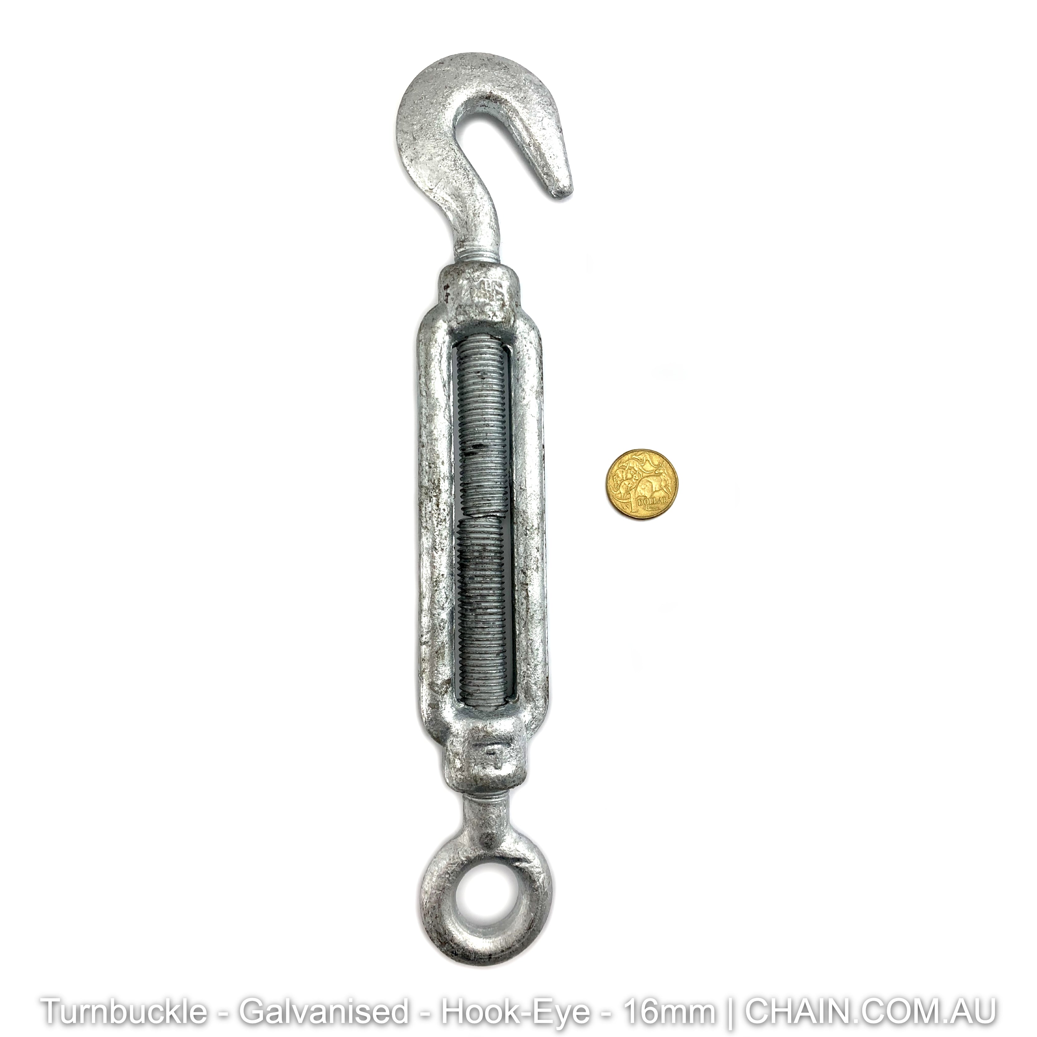 Turnbuckles - Galvanised - Hook-Eye - 16mm. Australia