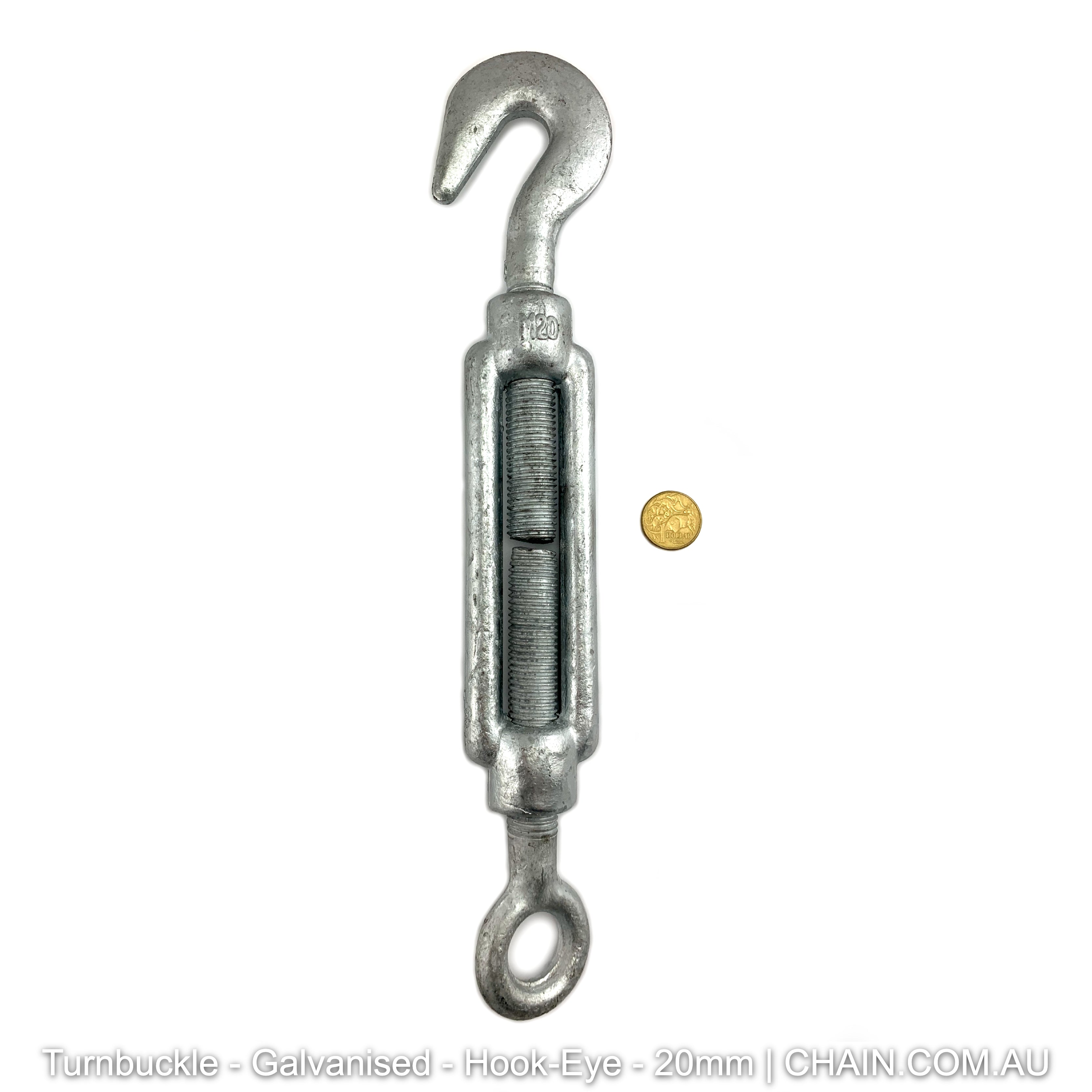 Turnbuckles - Galvanised - Hook-Eye - 20mm. Australia