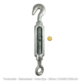Turnbuckles - Galvanised - Hook-Eye - 20mm. Australia