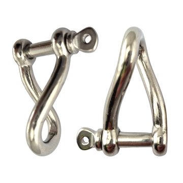 Twisted D Shackles, Stainless Steel. Sizes: 6mm, 8mm, 10mm. Australia wide shipping.