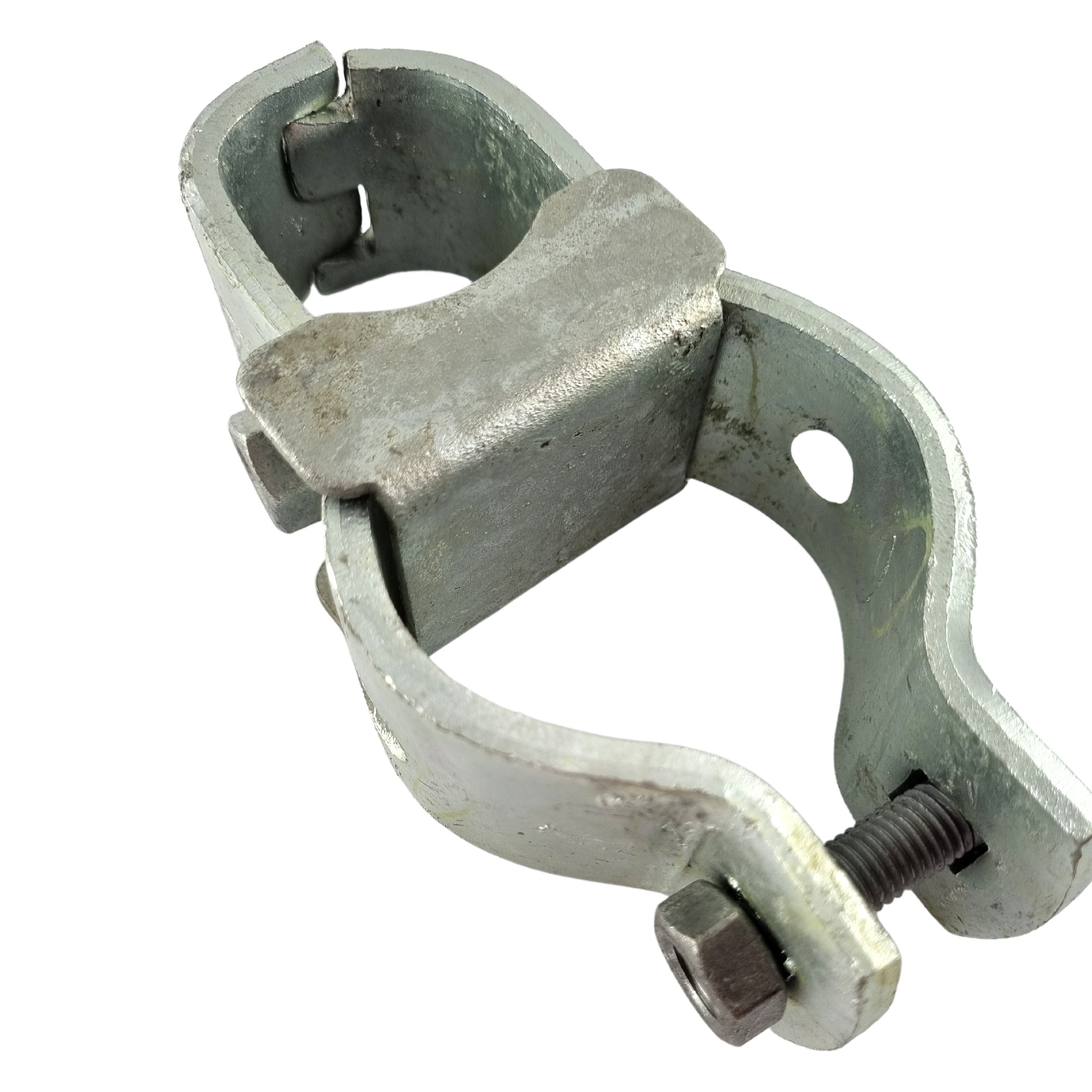 Two Part Flush Interlocking Hinge + Attachment  - Galvanised. Shop fence and gate fittings online chain.com.au. Australia wide shipping