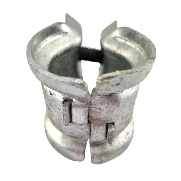 Universal Post Clamps in a galvanised finish, Australian made. Product code: UFFT. Brand: Downee. Various sizes. Shop Fence & Gate Fittings. Australia wide shipping. Chain.com.au