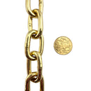 Gold Plated Welded Link Lighting Chain, size 6mm. Commercial Grade  Steel Chain. Delivery Australia wide. Shop: chain.com.au
