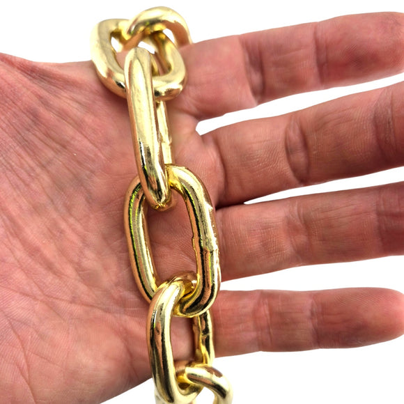 Gold Plated Welded Link Lighting Chain, size 6mm. Commercial Grade  Steel Chain. Delivery Australia wide. Shop: chain.com.au