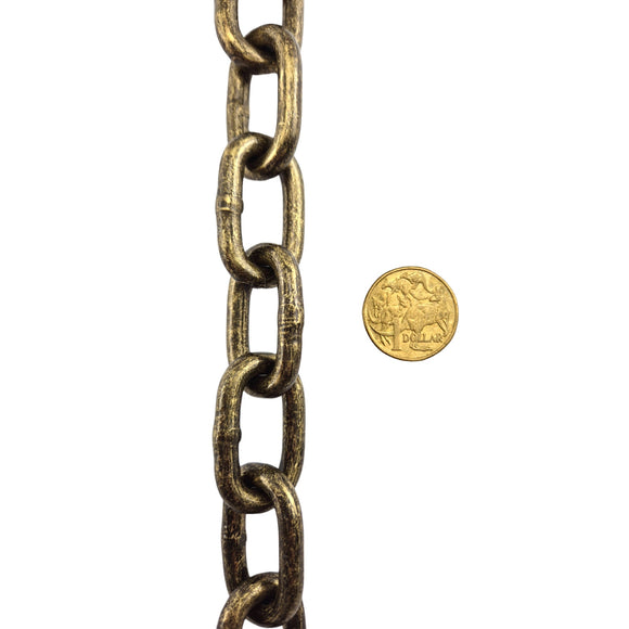 Welded Link Lighting Chain in Antique Bronze, size 6mm. Commercial Grade  Steel Chain. Delivery Australia wide. Shop: chain.com.au