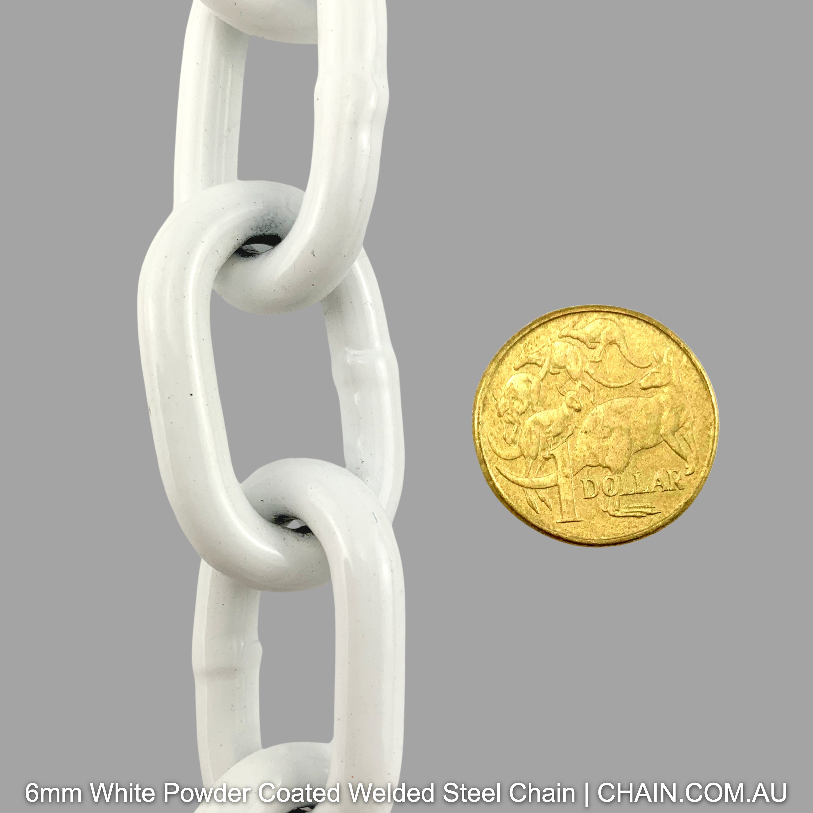 Welded Steel Chain - White Powder Coated