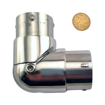 Stainless Steel Adjustable Connector - 50.8mm Rail Fitting. Australia wide shipping. Shop: chain.com.au