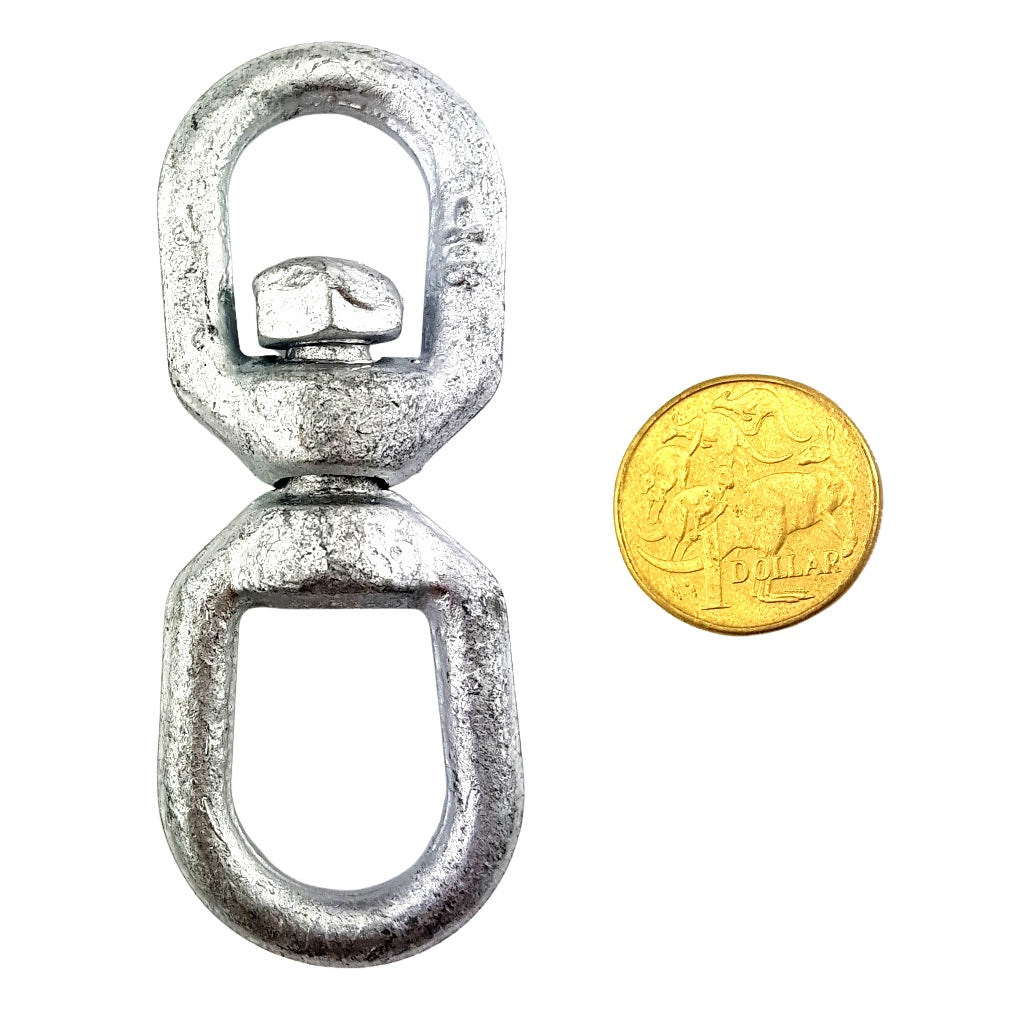 Chain Swivel made of Galvanised Steel in an Eye-Eye style, size: 6mm