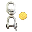Chain Swivel made of Galvanised Steel in an Eye-Jaw style, size: 6mm