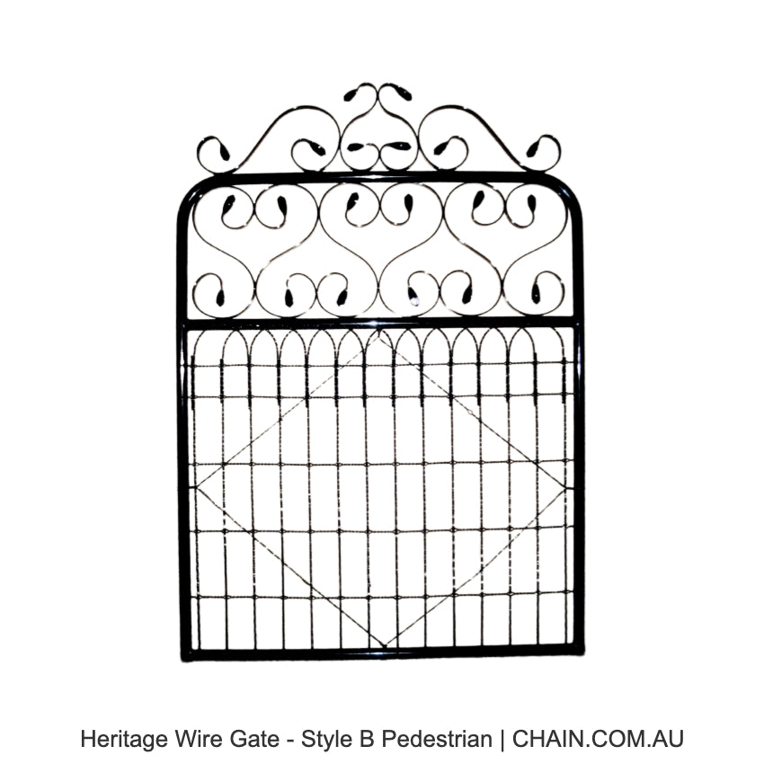 Heritage Wire Gate - Style B Pedestrian. Australian made.