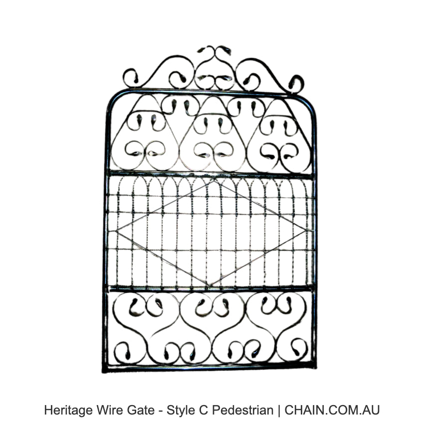Heritage Wire Gate - Style C Pedestrian. Australian made.