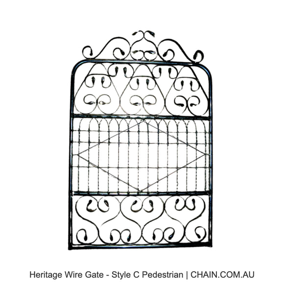 Heritage Wire Gate - Style C Pedestrian. Australian made.