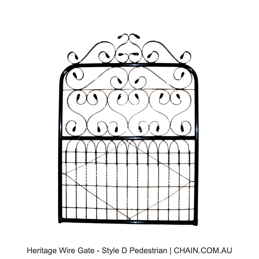 Heritage Wire Gate - Style D Pedestrian. Australian made.