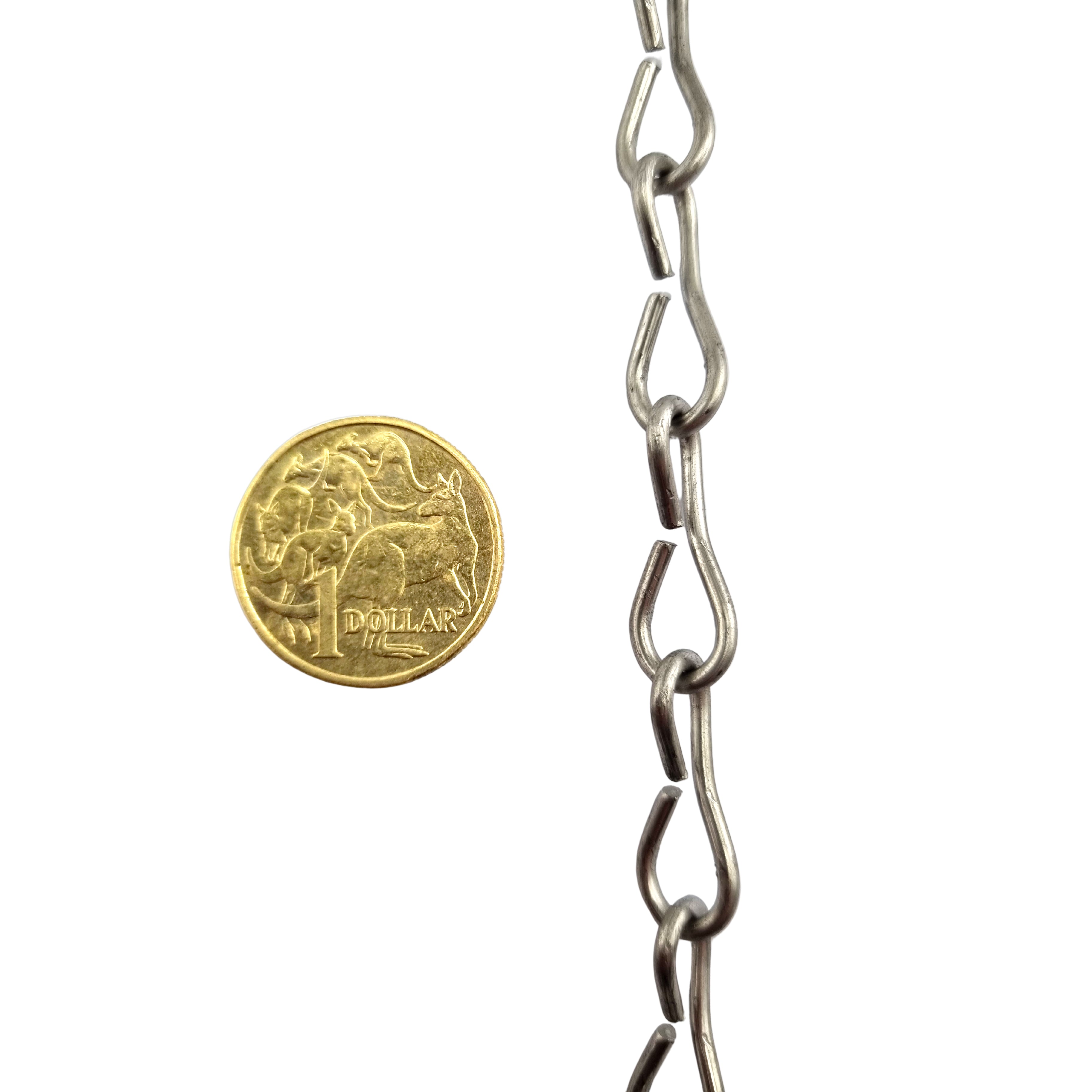 Single Jack Chain in Stainless Steel size 2m. By the metre. Melbourne, Australia