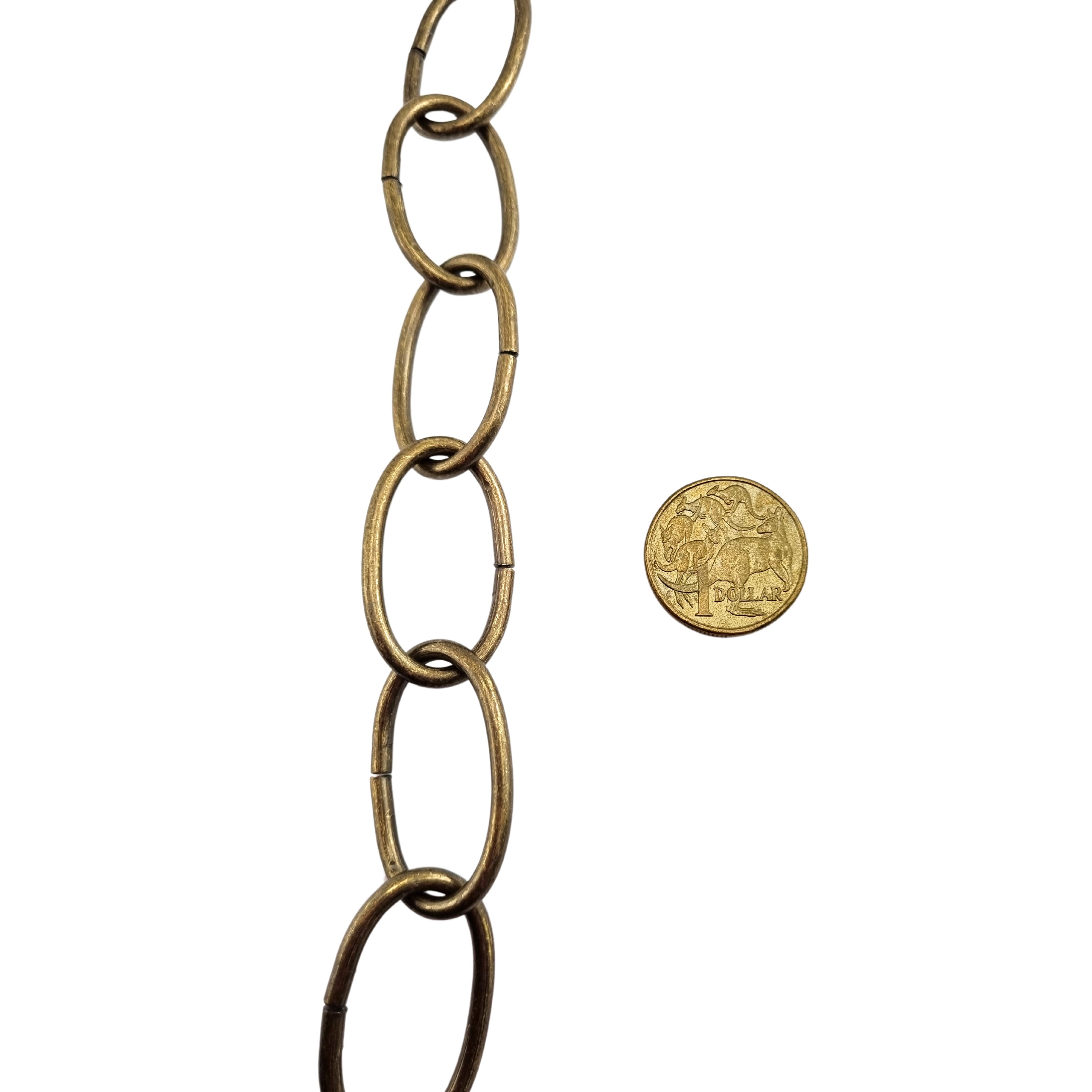 Lighting Chain in Antique Bronze, size 3.2mm. Order chain by the metre or 30-metre reel. Delivery Australia wide.