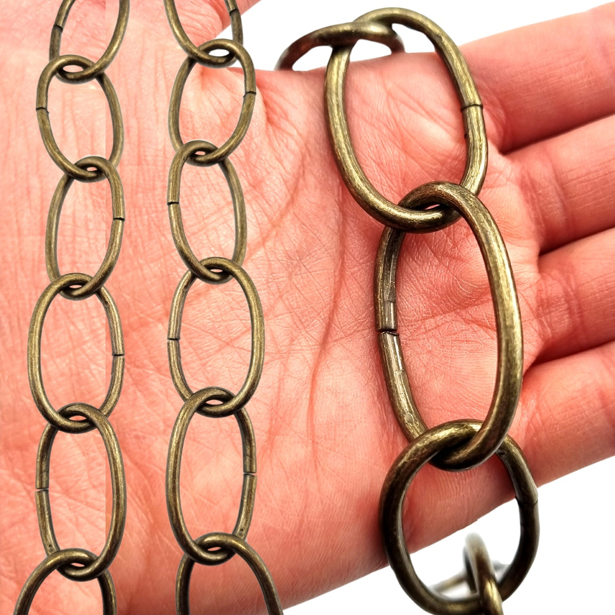 Lighting Chain in Antique Bronze, size 3.2mm. Order chain by the metre or 30-metre reel. Delivery Australia wide. Shop: chain.com.au